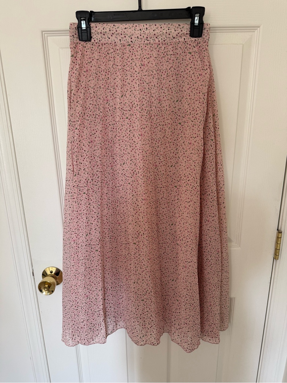 Japna Pink Ditsy Floral A-Line Midi Skirt